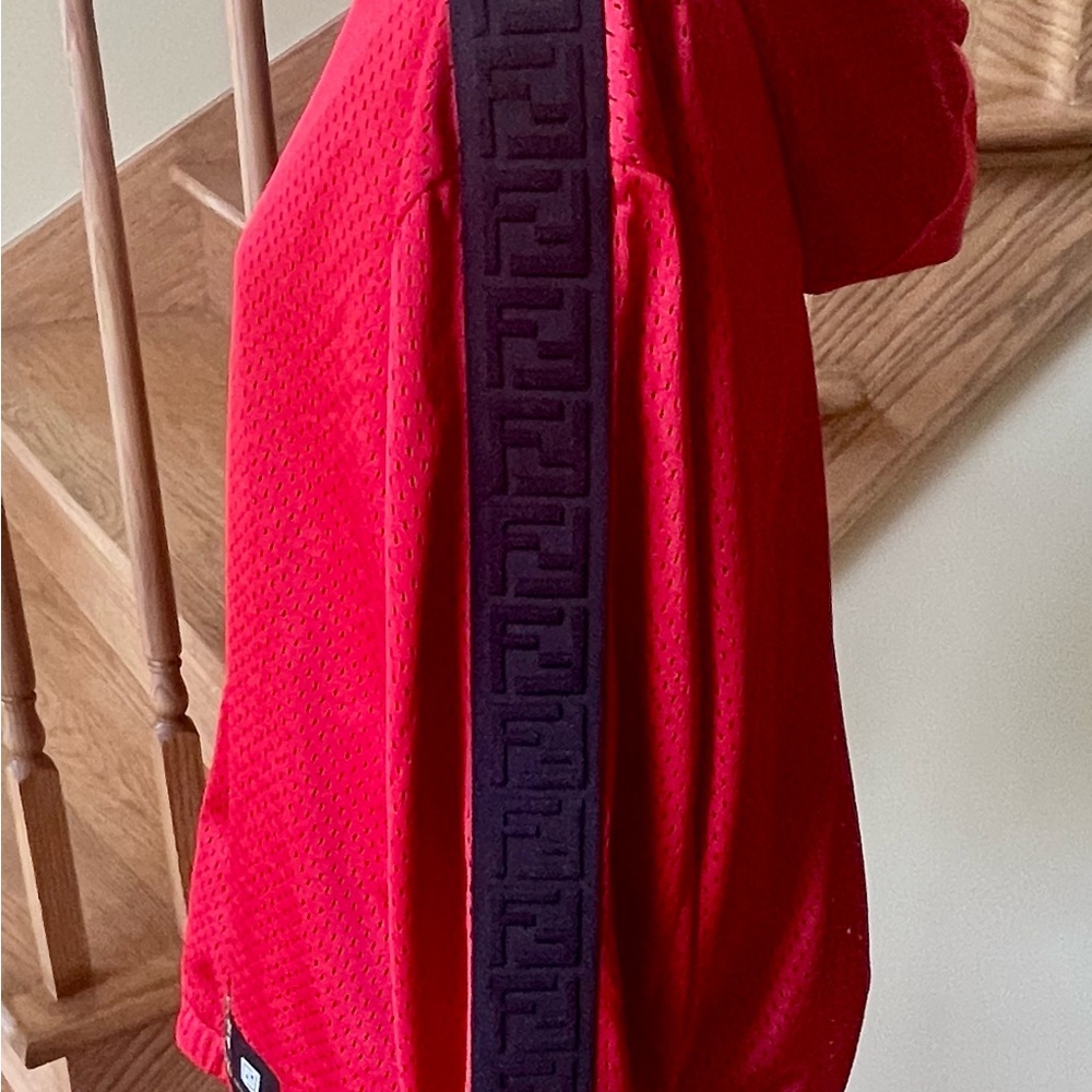 NWT MENS FENDI x KWAY LIMITED EDITION ITALY PERFORATED RED REVERSIBLE JACKET MED - Picture 8 of 15